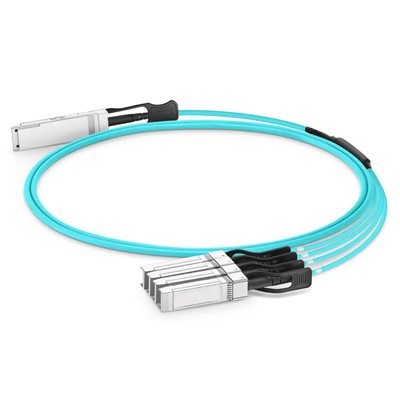 100G QSFP28 تا 4x25G SFP28 AOC 100G QSFP28 کابل نوری فعال CE FCC {{7} m